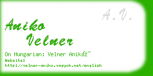 aniko velner business card